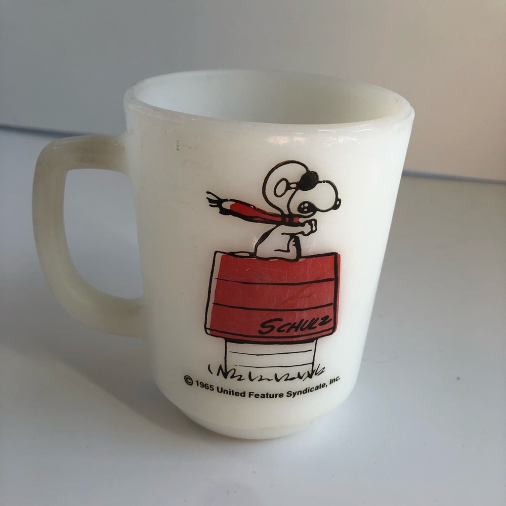 Fire King snoopy “curse you red baron” coffee mug